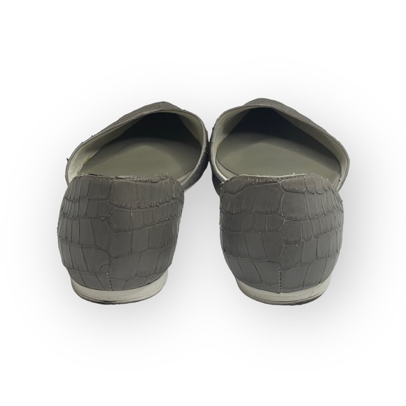 Vince ❃ Tara D’Orsay Pointy Toe Ballet Flat ❃ Embossed Leather ❃ Taupe Grey ❃ 39 - Picture 6 of 16